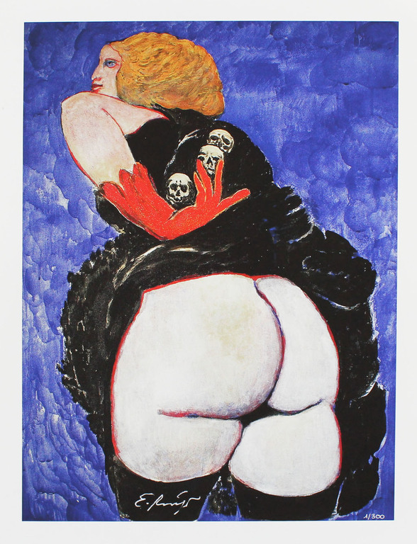 ERNST FUCHS Gr Giclee op LINNEN VROUW Handgesigneerd kopen? Bied vanaf 125!