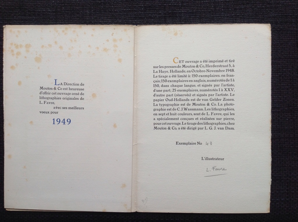 L.Favre: kleurenlitho, Arlequins 1948 , 43/150 kopen? Bied vanaf 140!