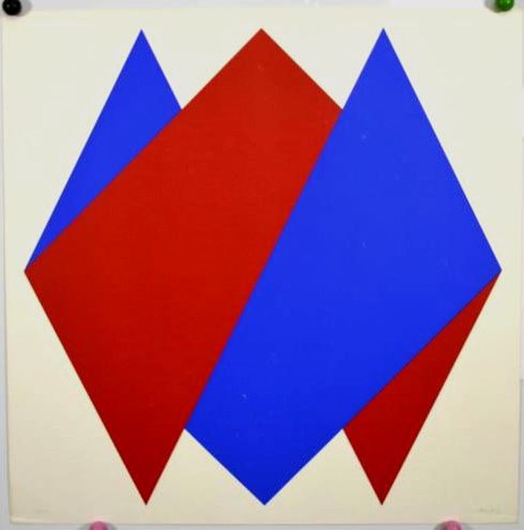 Bob Bonies: Zeefdruk, Blauw en Rood verkocht voor € 55!