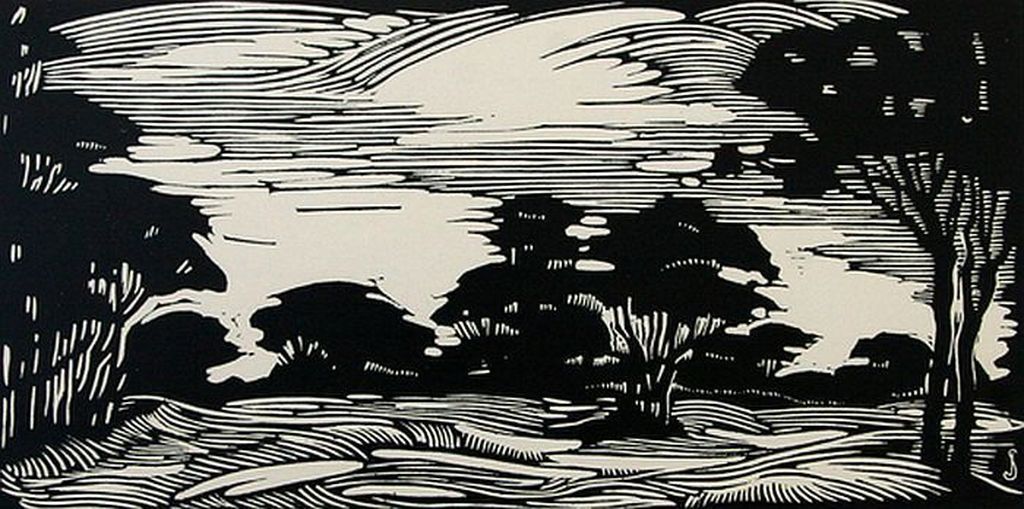 Jan Schonk houtsnede Wolfheze 1926 verkocht voor € 35!