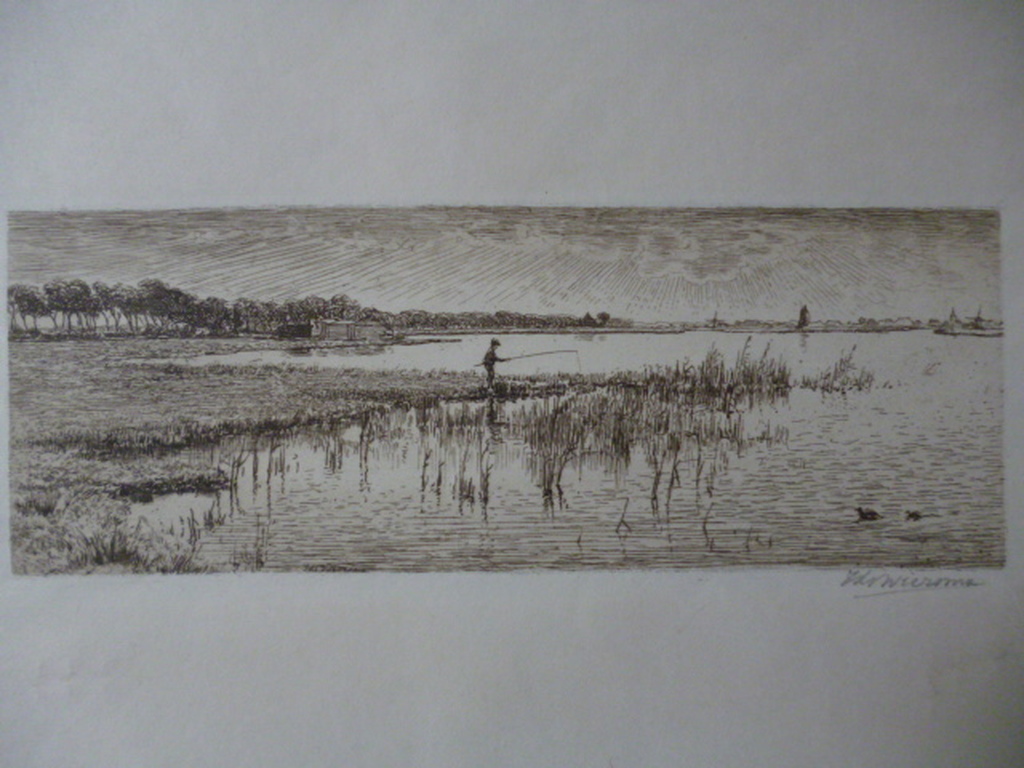 Ids Wiersma -ets -Grote Wielen (bij Leeuwarden 1907) verkocht voor € 155!