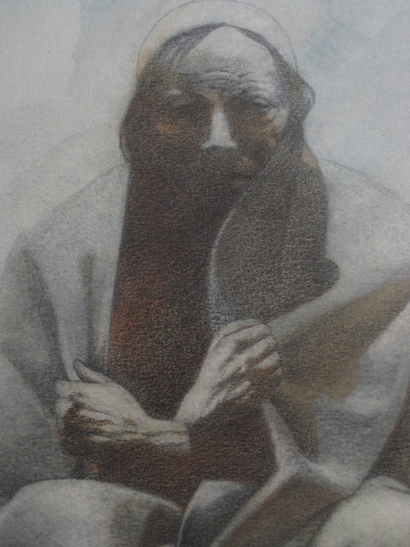 Intrigerend vroeg (1977) Aquarel "Man op bed" van Jan Bouman (1945-) gesigneerd  kopen? Bied vanaf 1!