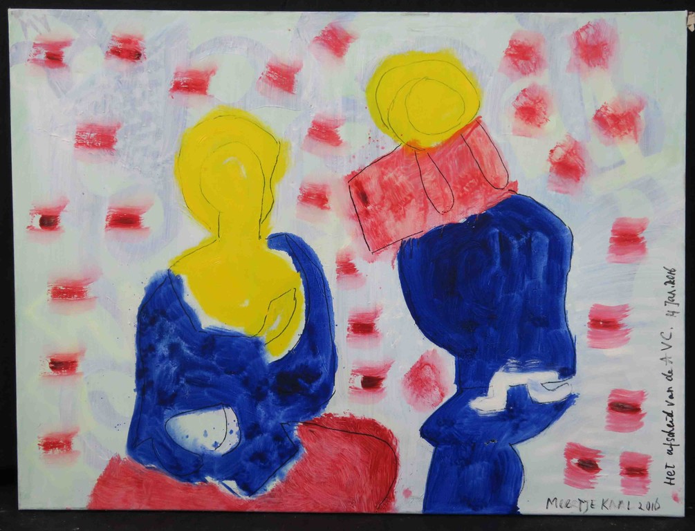Meertje Kaal: Acryl op doek, Het afscheid van de AVC. - Ingelijst kopen? Bied vanaf 1!