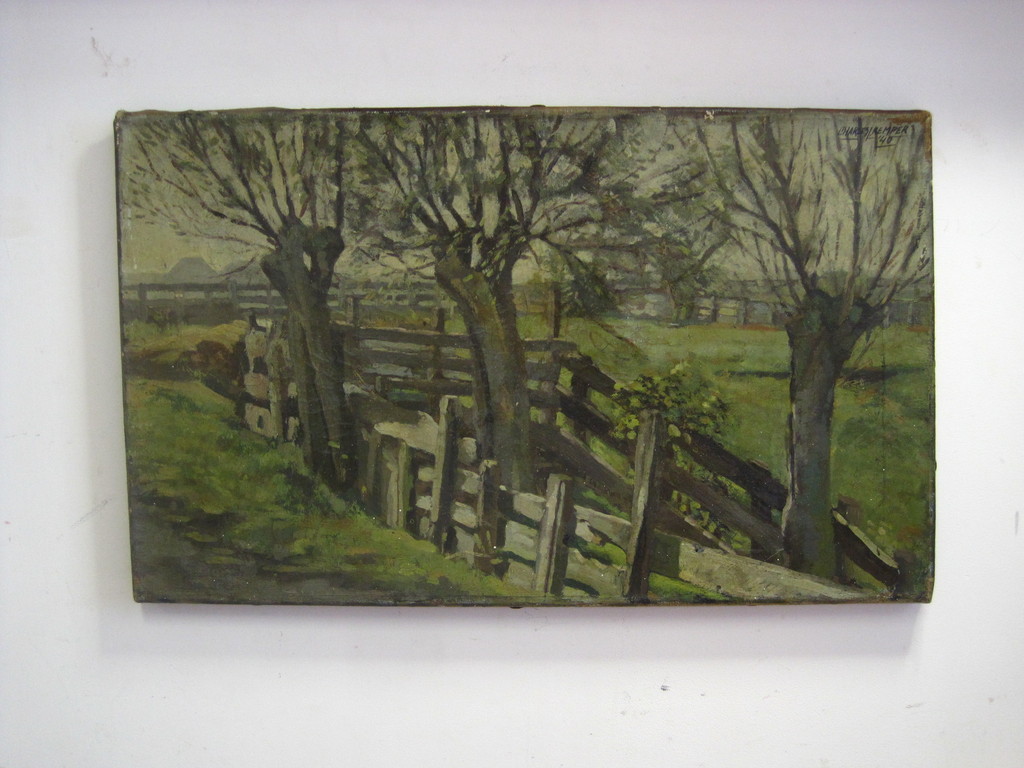 Charles J Kemper olieverf "wilgen bij Overschie" gesigneerd 1940 kopen? Bied vanaf 1!