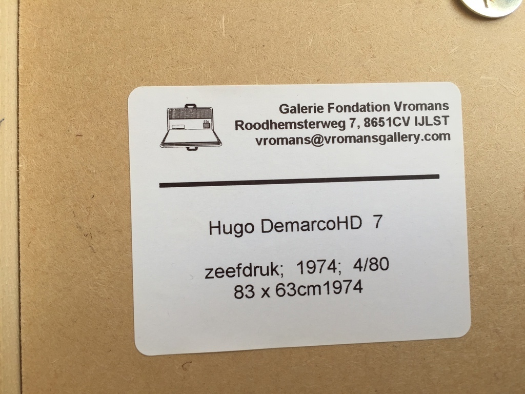 HUGO DEMARCO  zeefdruk 1974 kopen? Bied vanaf 99!