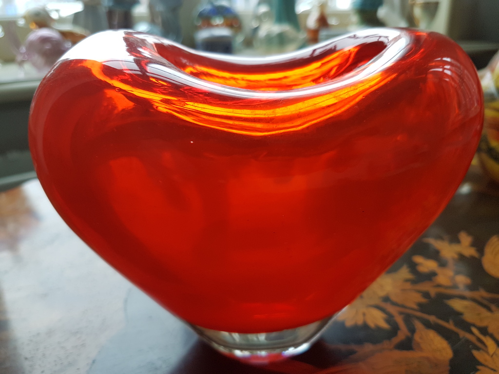 Vaas HOLMEGAARD 1960  glas hartvormig kopen? Bied vanaf 25!