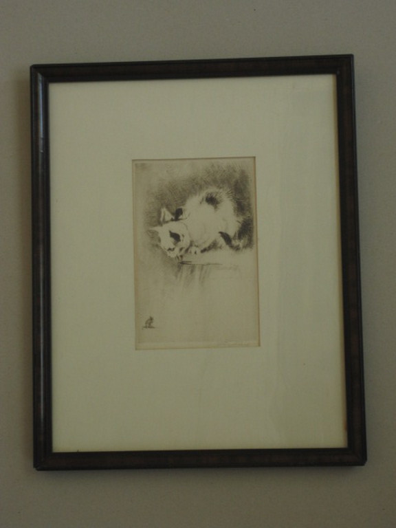 Leuke omstreeks 1930 vervaardigde  ETS "kat en muis spel" onbekende kunstenaar kopen? Bied vanaf 1!