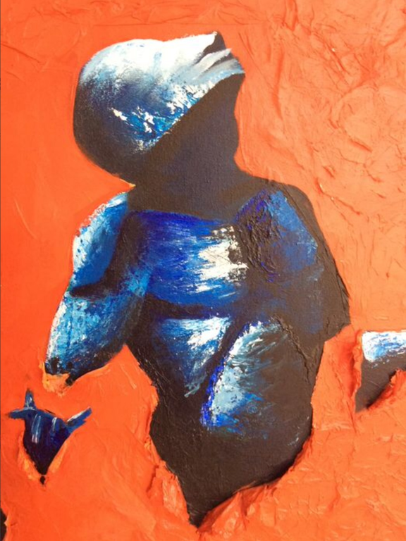 Onbekende kunstenaar acryl verf en materie op doek kopen? Bied vanaf 1!