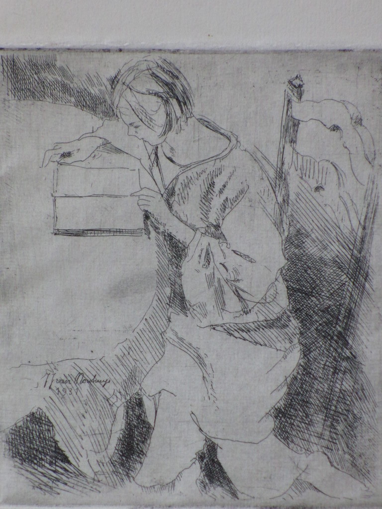 J.J. van Nouhuys, Lezend meisje, Ets 1931 kopen? Bied vanaf 1!