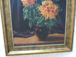 Niet of onleesbaar gesigneerd - Olieverf op doek, Bloemstilleven “Chrysanten” – ingelijst - 1891 kopen? Bied vanaf 1!
