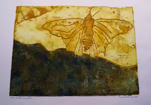 Hans Buining - in zeer kleine oplage (20) gemaakte Ets & Aquatint "Vlinder in travertin" kopen? Bied vanaf 26!