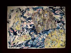 Karel Slingervoet - Grote Expressieve Collage van Haarlemse Materieschilder en Collagist verkocht voor € 35!