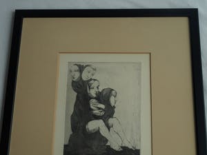 Theo Daamen - (1939-2021) : Ingelijste ets , Verwachting – 1970 – oplage 5 kopen? Bied vanaf 50!