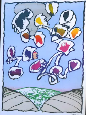 Pierre Alechinsky - SET van 5 Kleurenoffset-litho,s uit de FLYING OBJECT SERIE uit 1978 kopen? Bied vanaf 1!