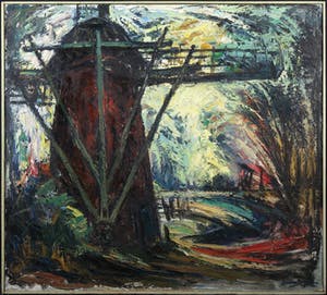 Berry Brugman - Olieverf op board, Molen - Ingelijst kopen? Bied vanaf 150!