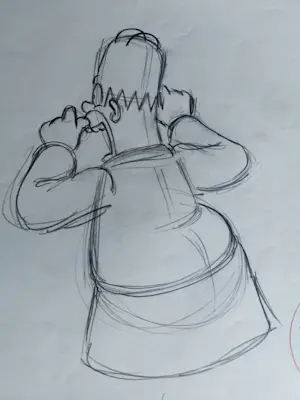 Matt Groening - originele productietekening - Homer - ingelijst kopen? Bied vanaf 85!