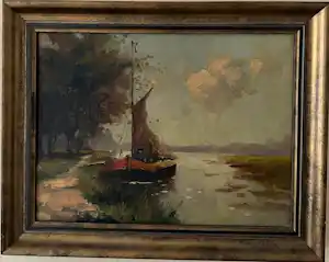 J. Warmenhoven - Zeilboot op plas verkocht voor € 45!