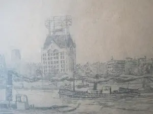 Marius Janssen - Maasbruggen bij Rotterdam. kopen? Bied vanaf 35!