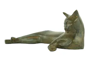 Pierre Chenet - Bronzen beeld van liggend katje kopen? Bied vanaf 219!