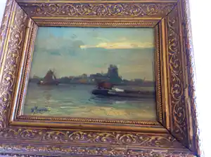 Willem Jansen - Gezicht op Dordrecht verkocht voor € 100!