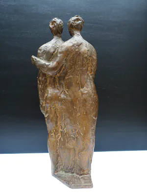 Brons (Onbekend) - "samen" zeer mooi beeld kopen? Bied vanaf 225!