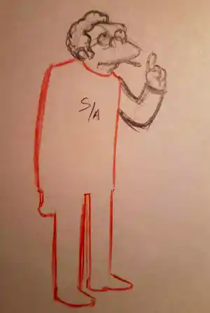 Matt Groening - originele productietekening The Simpsons, Moe ingelijst + Certificaat verkocht voor € 85!