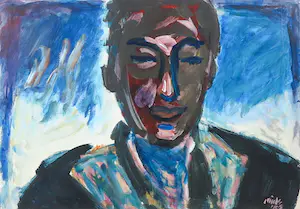 Jan Vinks - Acryl op papier, Portret - Ingelijst (Groot) kopen? Bied vanaf 1!