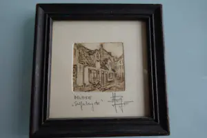Yvan Royon - Originele miniatuur ets met een tafereel uit Brugge kopen? Bied vanaf 30!