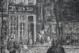 Gerrit Haverkamp - Antwerpen: Veemarkt met de St Pauluskerk - ets uit 1912 - fraai ingelijst kopen? Bied vanaf 65!
