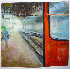 Mieke Claassen-Dillo - Amsterdam CS - pastel 1980- kopen? Bied vanaf 50!