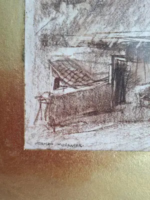Herman Moerkerk - (1897- 1949) 'een kijkje op het boerenerf' kopen? Bied vanaf 49!