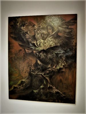 Niet of onleesbaar gesigneerd - Gesigneerd - Fantasy-Art - olieverf "Yggdrasyl - de Levensboom" GROOT! kopen? Bied vanaf 1!