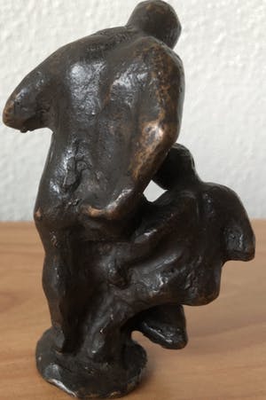 Brons (Onbekend) - Massief bronzen beeld " VADER EN ZOON " Laatste kans !!!!!! kopen? Bied vanaf 25!