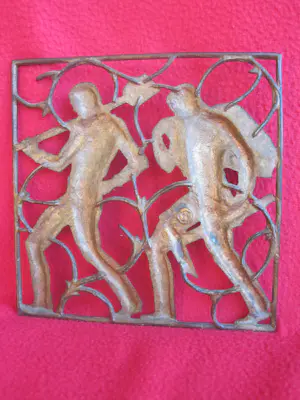 Heinrich Friedrich Moshage - Bronzen reliëfs arbeiders en dansend paar. kopen? Bied vanaf 120!