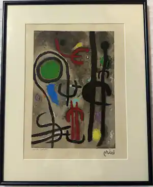 Joan Miro - Cartones 23: Femme Oiseau Dans La Nuit, Lithographie verkocht voor € 150!