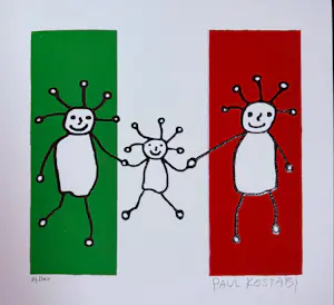 Paul Indrek Kostabi - “Sprkl Italy". Handgesigneerd. Nr. 84/100. kopen? Bied vanaf 49!