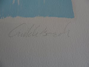 Geke uit de Bosch - Zeefdruk. Titel, "Blauwe taarten tafel". kopen? Bied vanaf 10!
