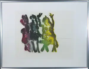 Jan Sierhuis - Kleuren ets, Zonder titel - Ingelijst (Groot) kopen? Bied vanaf 50!