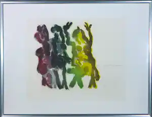 Jan Sierhuis - Kleuren ets, Zonder titel - Ingelijst (Groot) kopen? Bied vanaf 50!