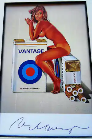 Mel Ramos - Ad Vantage 1972 -artcard handgesigneerd in pptout verkocht voor € 115!
