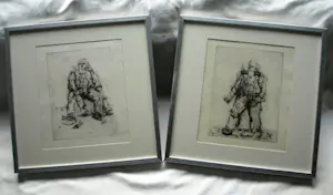 Georg Baselitz - 2 Ingelijste etsen , o.a. Die Falle (‘De val’ , ‘The trap’) uit 1965 kopen? Bied vanaf 1!