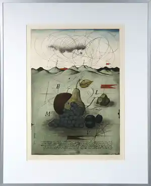 Alois Janak - Ets en aquatint, Z.T. Landschap met peer - Ingelijst verkocht voor € 80!