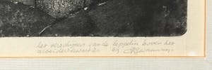 Niet of onleesbaar gesigneerd - ets uit 1969 - 'Zeppelin boven het Arbeiderskwartier' kopen? Bied vanaf 10!