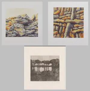 Rolf Meyn - Drie handgesigneerde zeefdrukken: Landschappen I, II, III | GRATIS VERZENDING kopen? Bied vanaf 35!