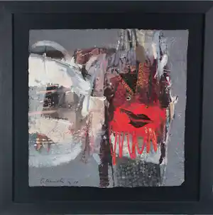 Georg Brandner - Gemengde techniek, Fusion 4 - Ingelijst verkocht voor € 200!