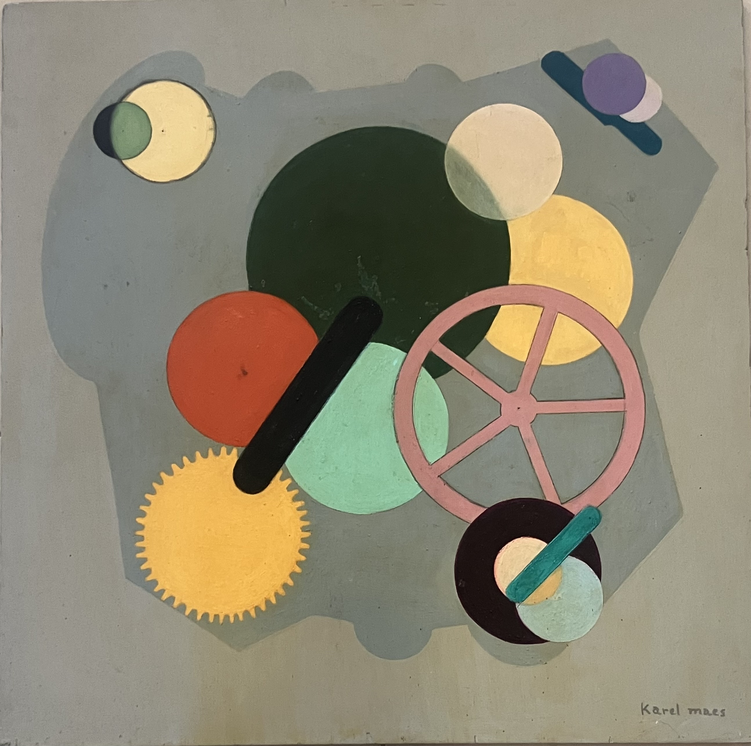 Karel Maes - Abstracte compositie kopen? Bied vanaf 300!