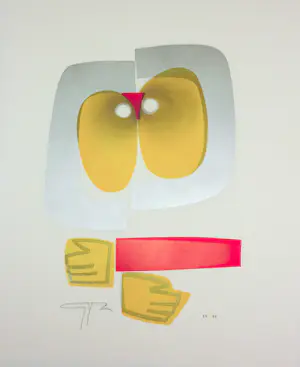 Adrian de Gijzel - Hout en linosnedes, Lot van 4 abstracte composities kopen? Bied vanaf 70!