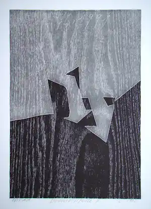 Franz Eggenschwiler - Donnerpfeile II, 1992 - Originele houtsnede, handgesigneerd kopen? Bied vanaf 80!