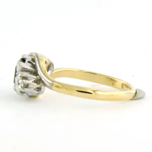 18k goud en platina ring met saffier en briljant geslepen diamanten tot. 0.32ct kopen? Bied vanaf 500!
