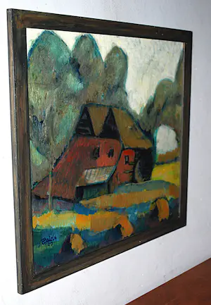 Pieter Briels - boerderij - 1962 - olieverfschilderij kopen? Bied vanaf 20!